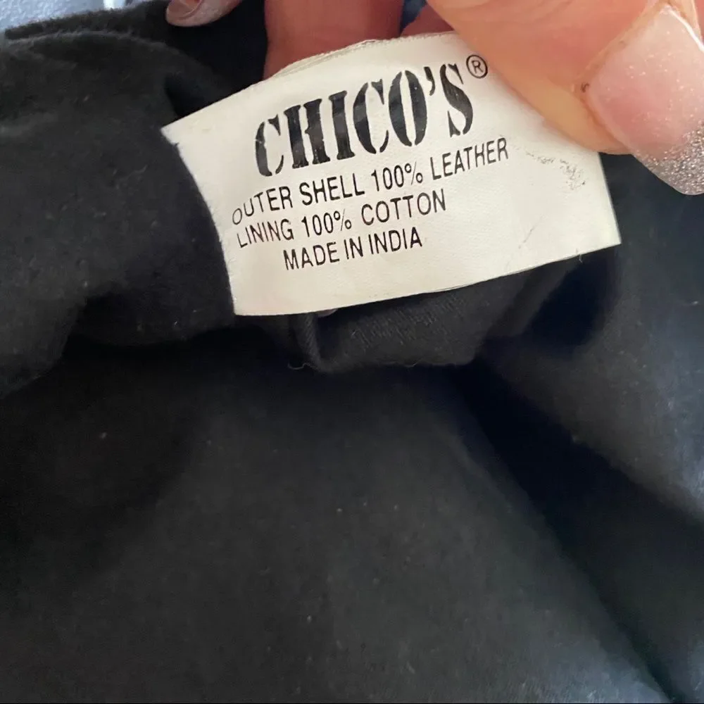 CHICO’S boho black suede leather hobo bag